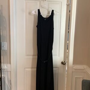 Fever Black Sleeveless Maxi Dress W/ Belt Women’s Size Small